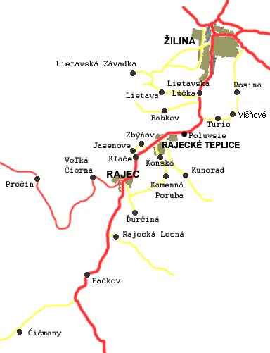 mapa - Rajeck dolina